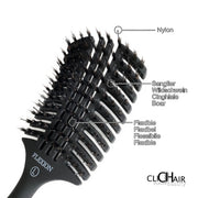 cliCHair Flexion L Bürste – Anti-Knoten-Bürste für gesundes Haar mit flexiblen Borsten und Nylon.